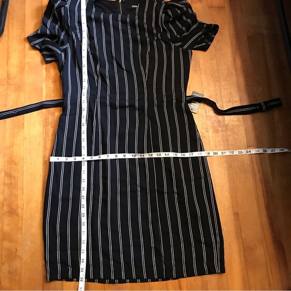 Express Pinstripe Black/White Dress with Belt - Picture 10 of 14